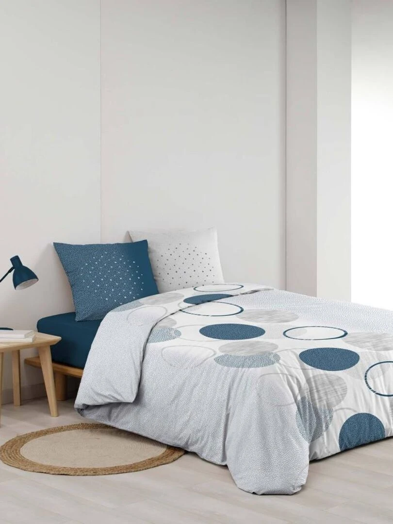 Housse de couette  + taie(s) Voie lactée coton 42 fils   Bleu