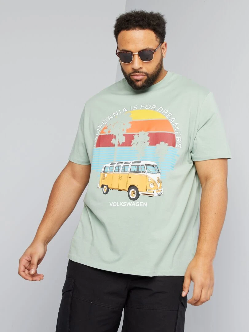 T shirt imprimé 'California' Vert