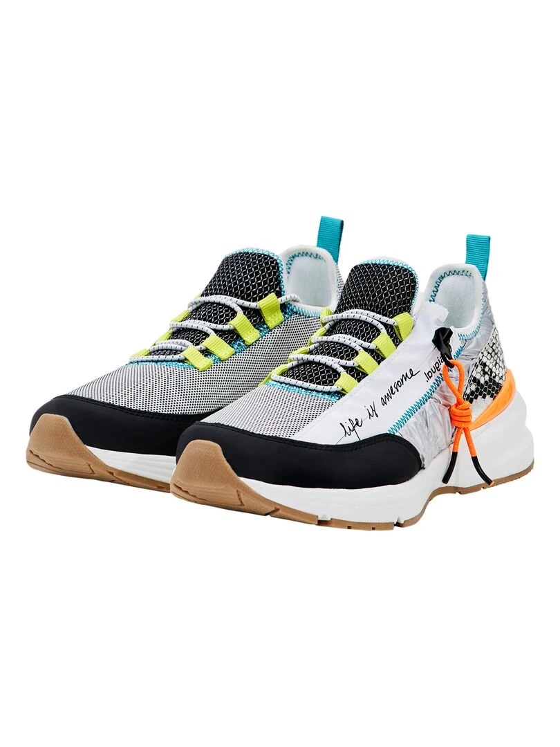 Basket à Lacets Desigual Moon Zipper Snake   Blanc