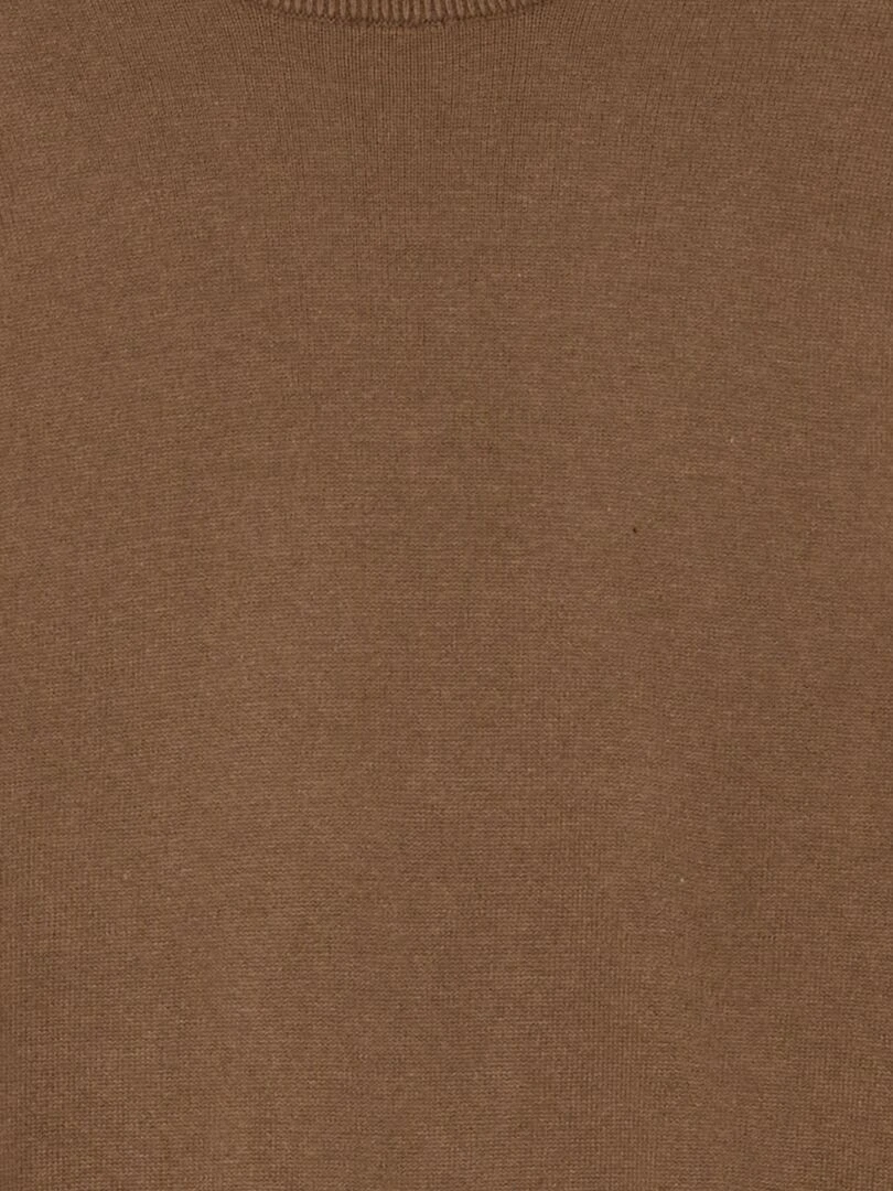 Pull uni à col rond   Marron