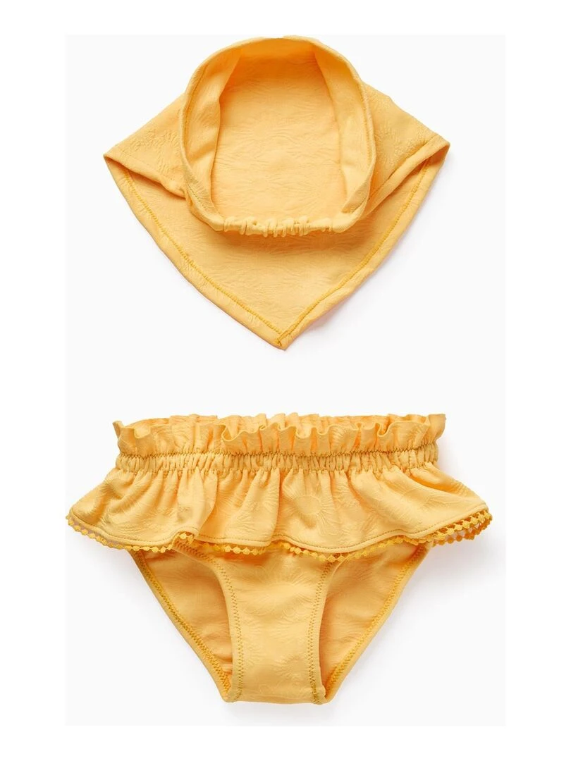Culotte de Bain + Foulard pour Bébé Fille Jaune