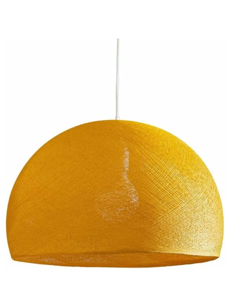 Abat jour coupole curry 67 avec suspension simple Jaune