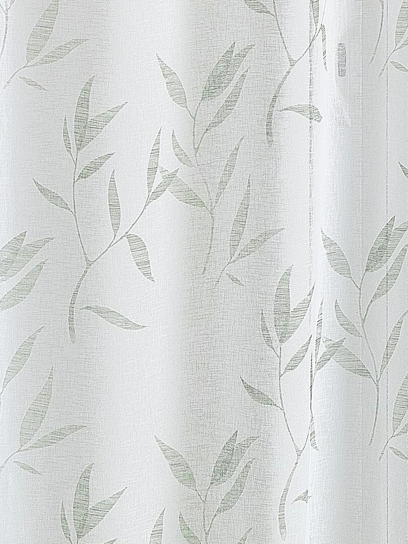 Voilage imprimé "Bambou"   Vert olive