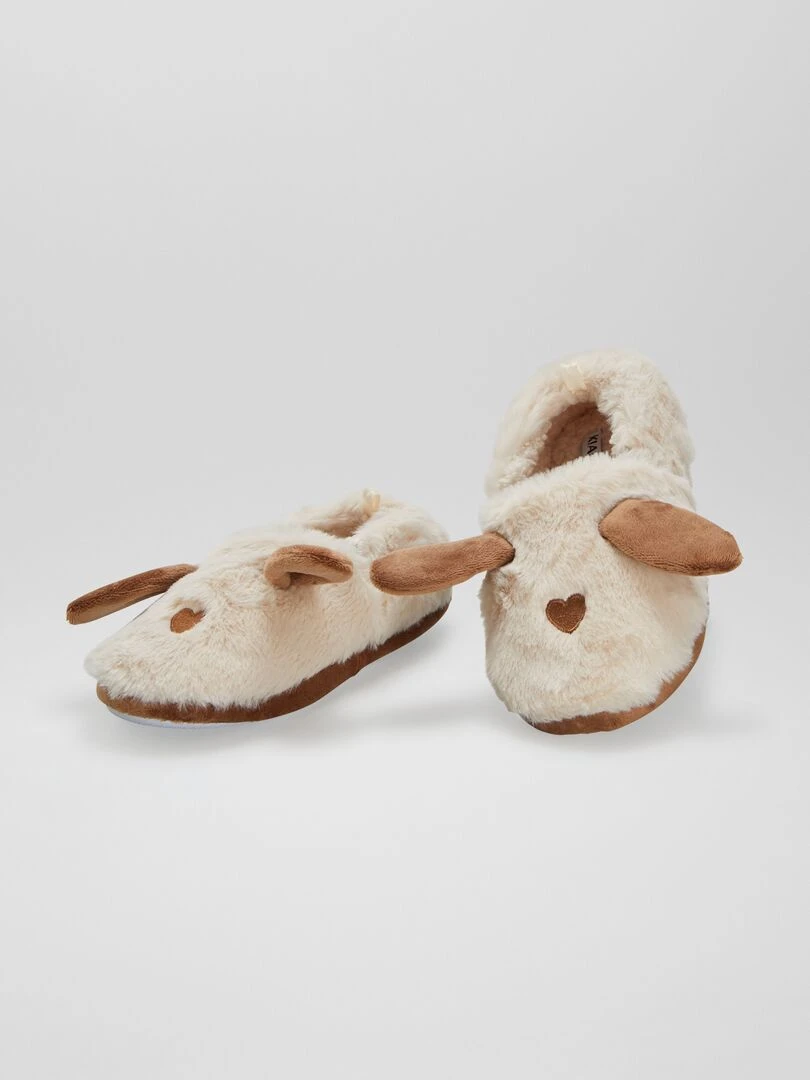 Chaussons élastiques animal   Beige