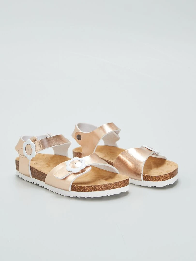 Sandales avec brides à boucles Rose gold