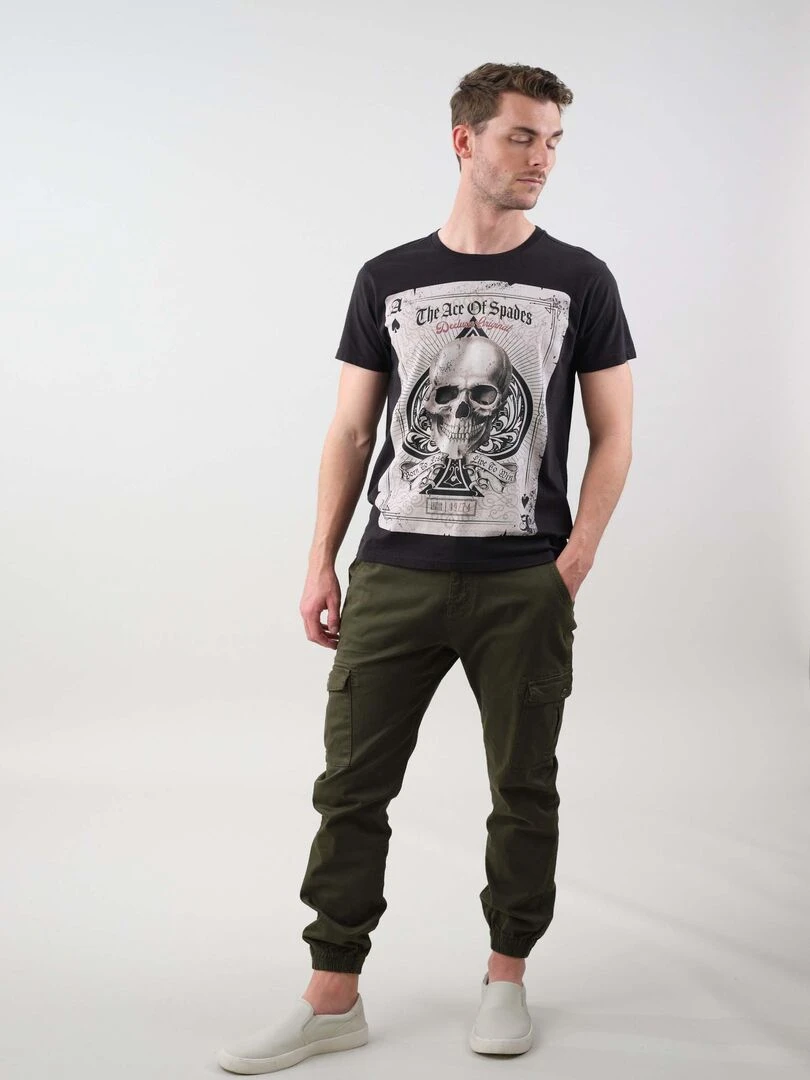 T shirt en coton pour homme 'Deeluxe'   gris anthracite