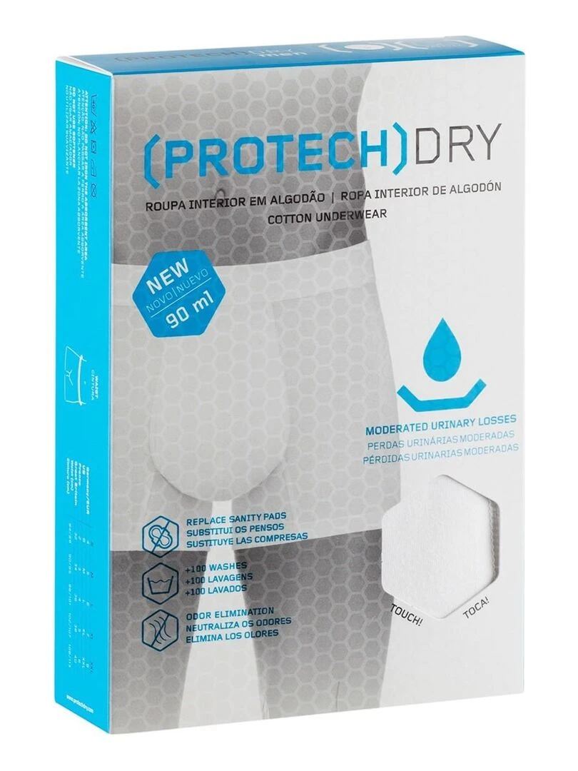 Boxer coton incontinence légère à modérée ProtechDry   Noir