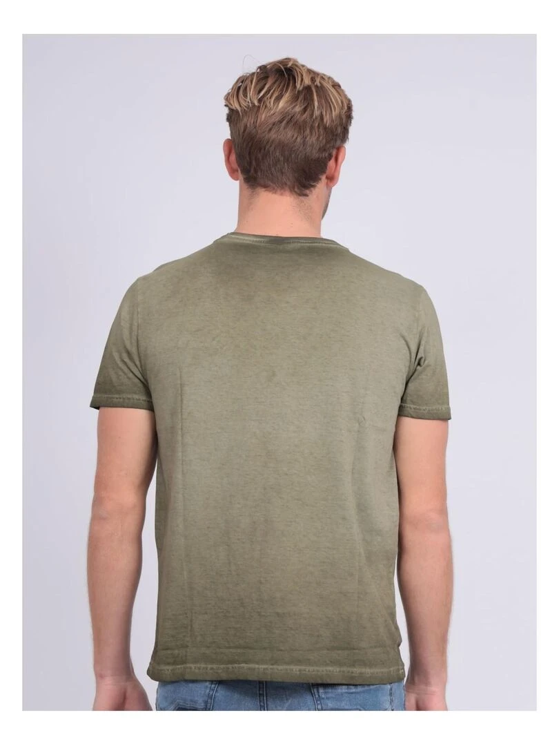 T shirt col rond pur coton NABIENO   Kaki