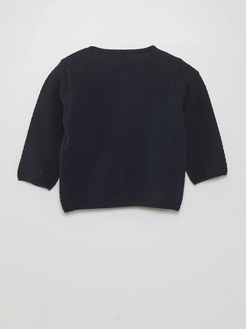 Gilet en point mousse Bleu