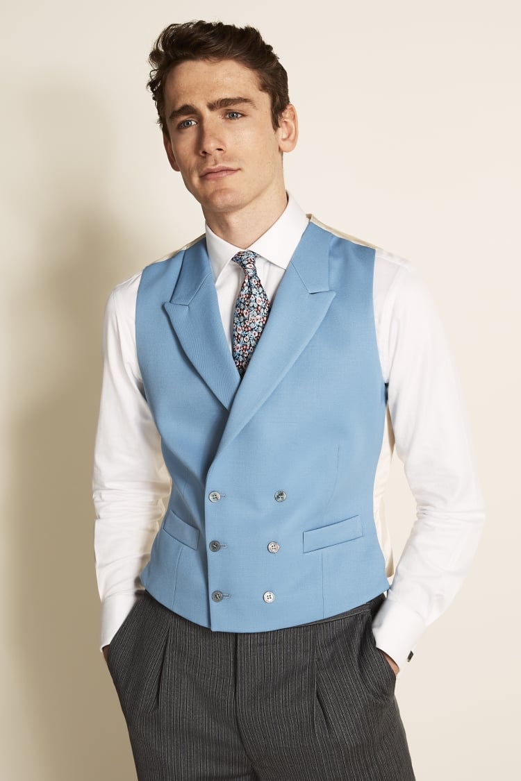 Italian Slim Fit Navy Check Waistcoat   Buy Online at Moss