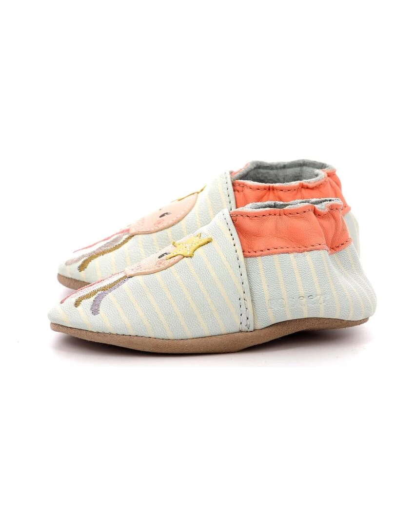 Chaussons Cuir Fun Medusa   Bleu