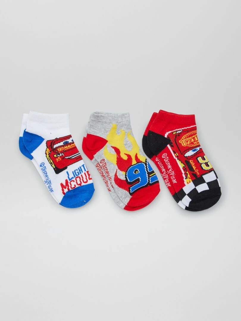 Lot de 3 chaussettes 'Cars' Rouge/gris