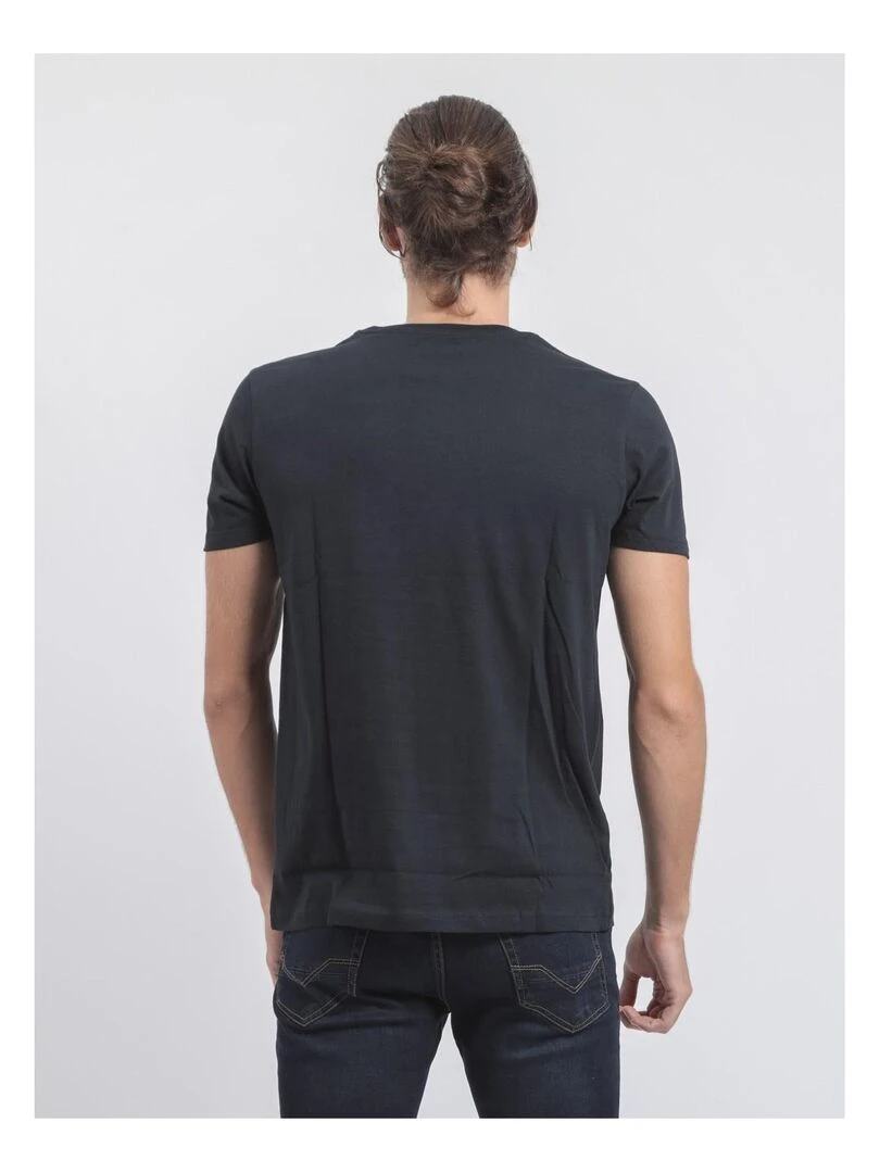 T shirt col rond pur coton JAMIJEL Bleu marine