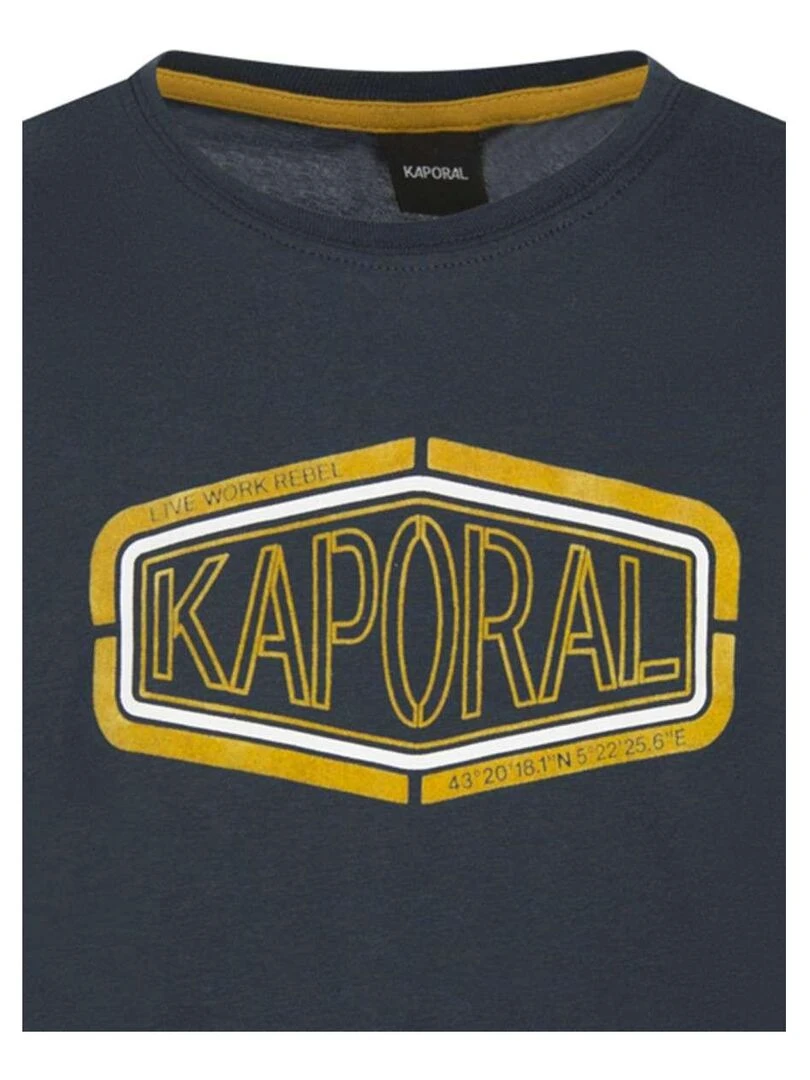 KAPORAL   T shirt coton col rond   Bleu turquoise