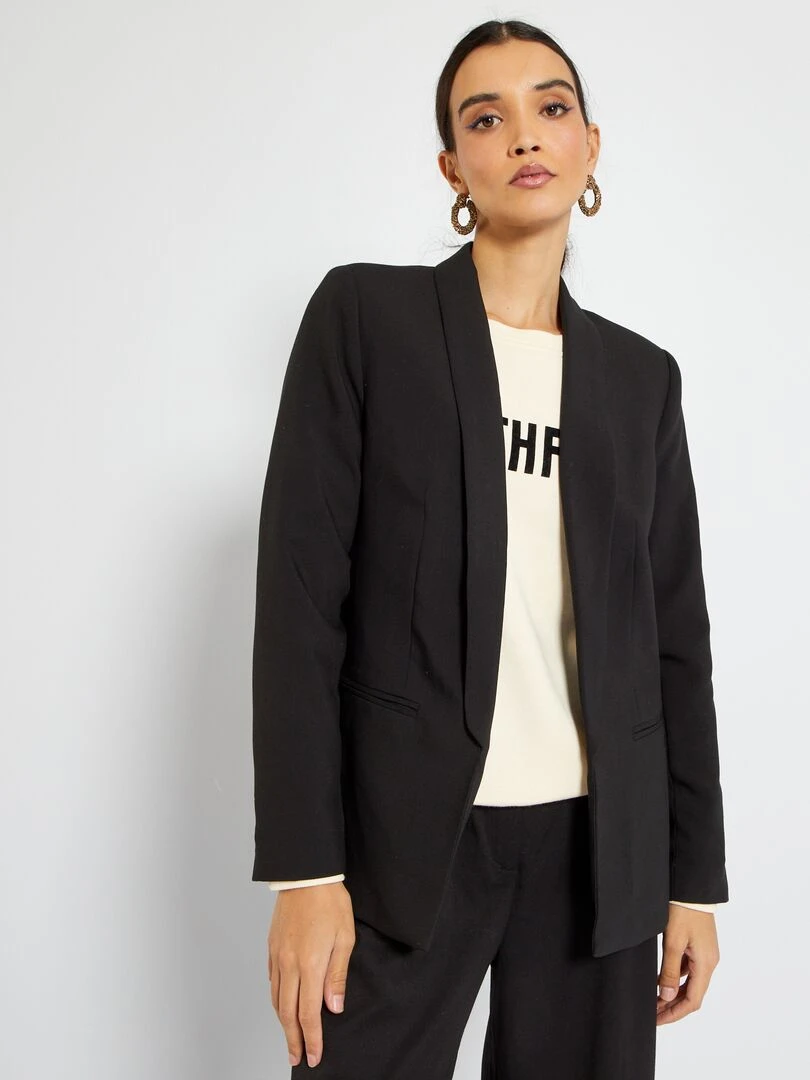 Veste blazer mi longue noir