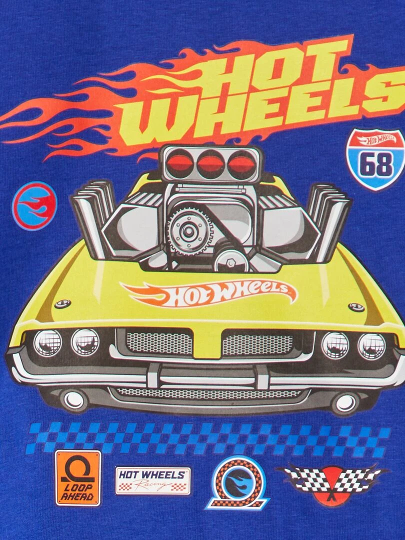 Pyjama 'Hot Wheels ' t shirt + pantalon   2 pièces   Bleu