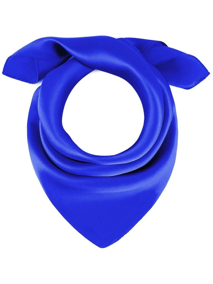 Carré de soie Piccolo uni Bleu roi