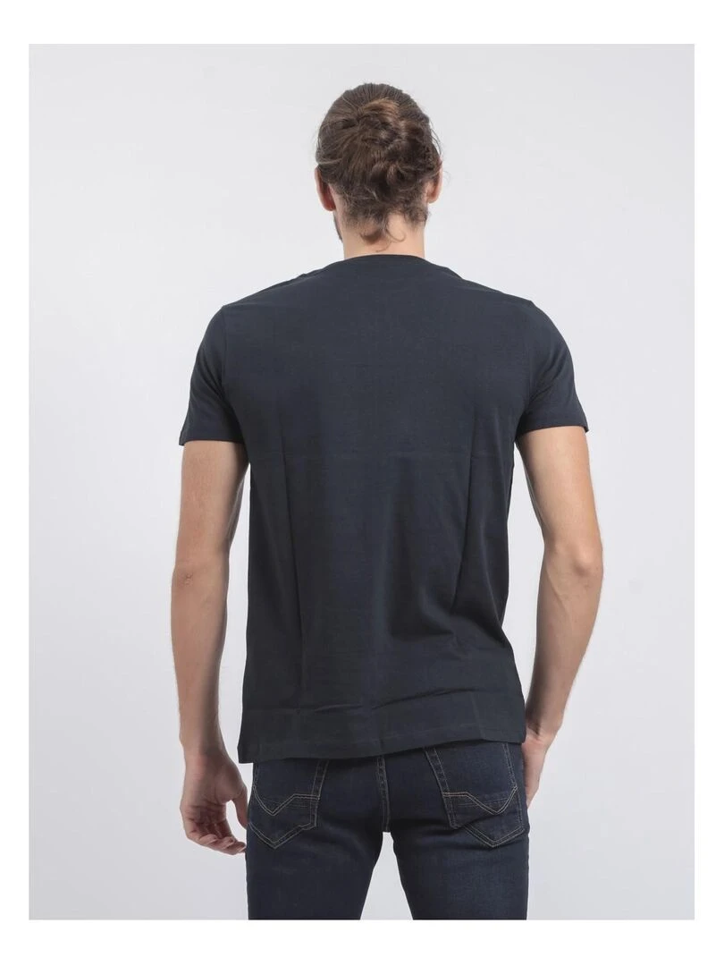 T shirt col rond pur coton JUMAX   Bleu marine