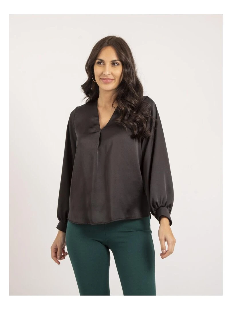 Blouse satin OXANIE Noir