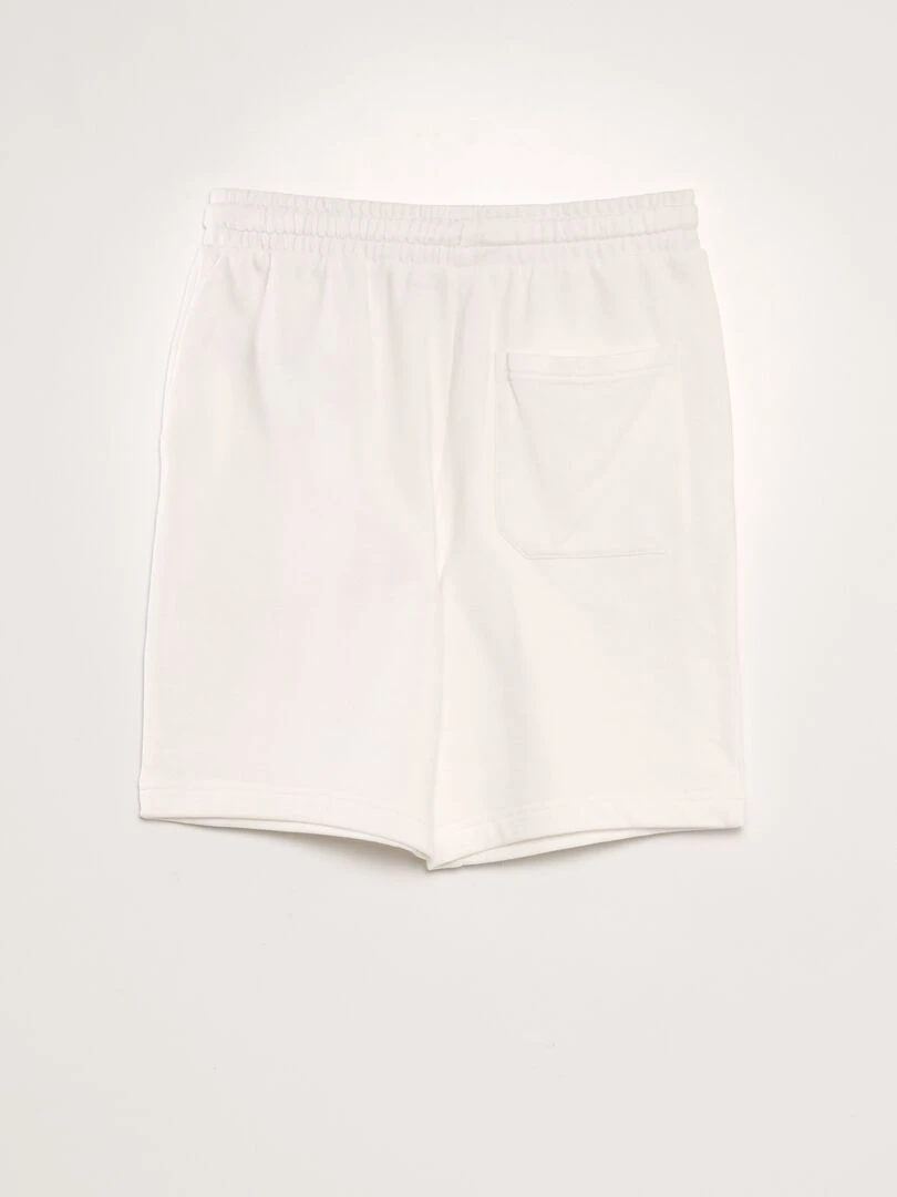 Bermuda en molleton fin blanc