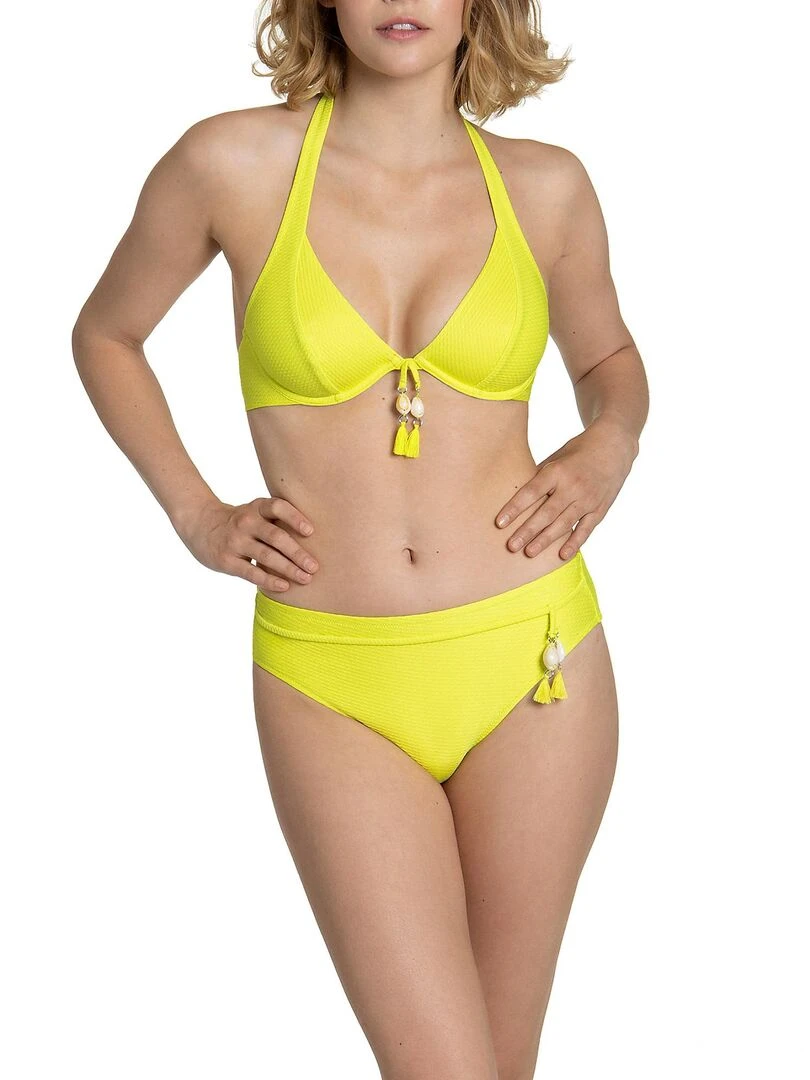 Bas maillot slip de bain taille haute Ibiza   Jaune