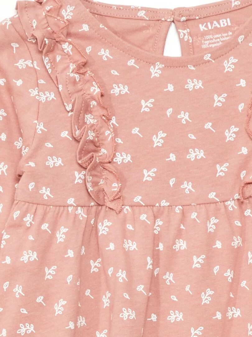 Robe évasée motif fleuri   Rose fleurs