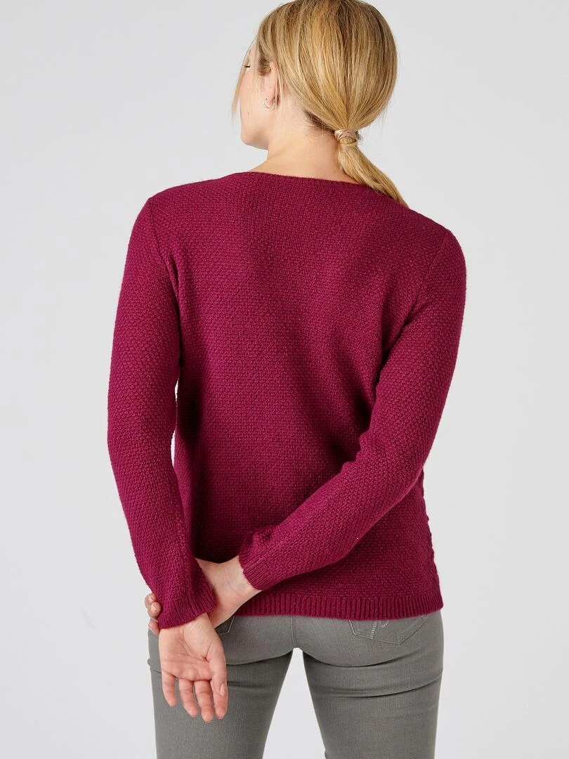 Pull col rond chaud   Damart   Rouge pourpre