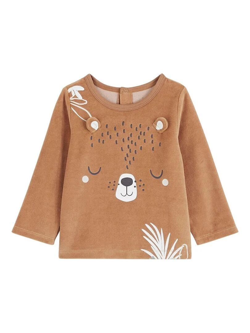 Pyjama bébé 2 pièces en velours Malo Marron