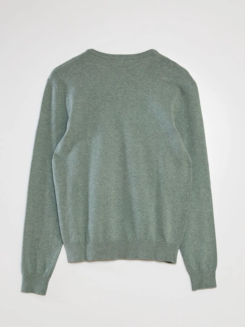 Pull basique en maille unie   Vert