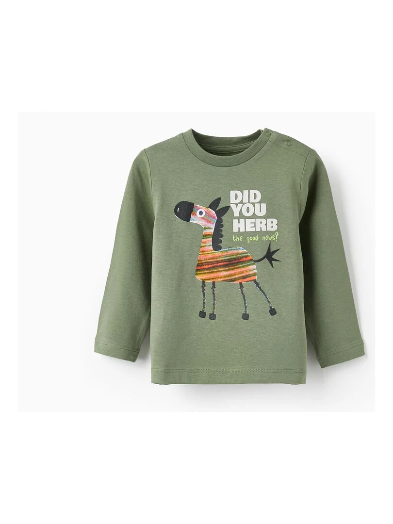 T shirt à manches longues pour bébé garçon manches longues NATURE TAKEOVER Vert