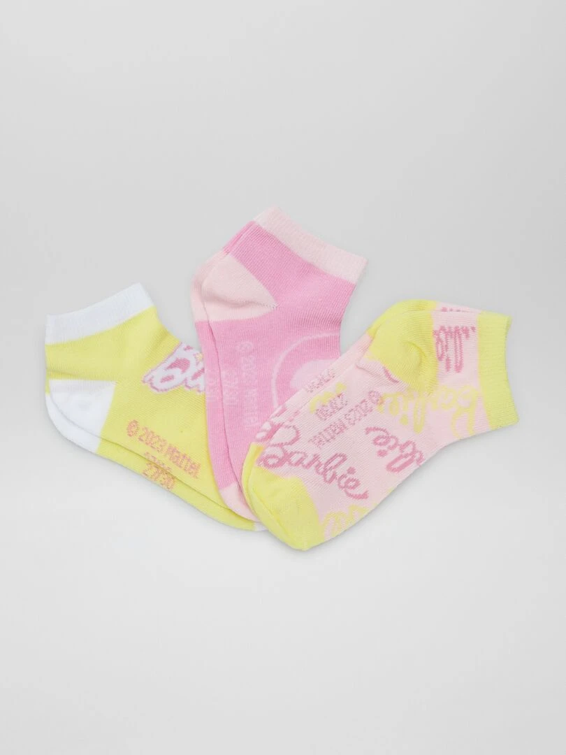 Lot de 3 paires de chaussettes 'Barbie' Rose
