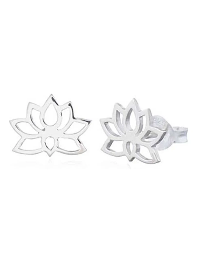 Boucle d'oreilles clou en argent fleur de lotus Bijoucolor Argent