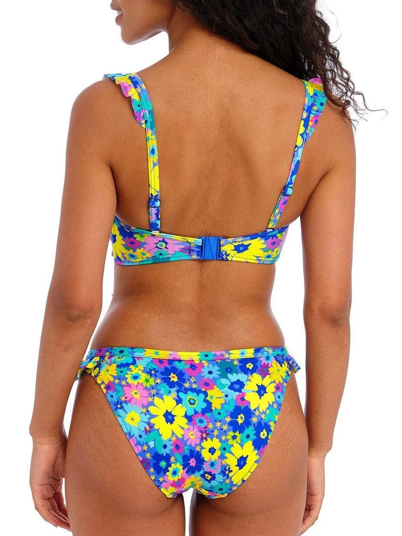 Haut de maillot bandeau à armatures garden disco   Bleu