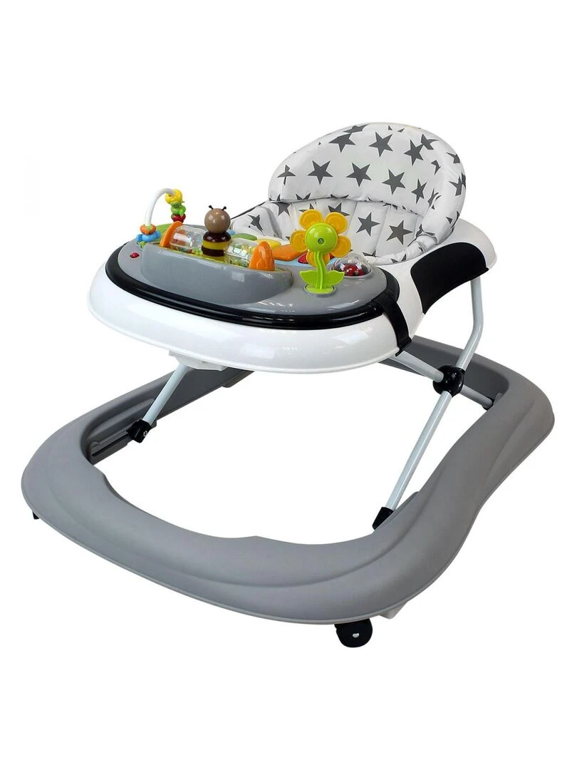 Trotteur bébé évolutif musical pliable réglable en hauteur   Monsieur Bébé   Noir