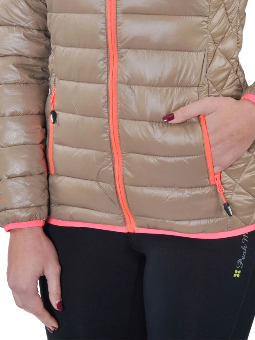 Doudoune fine à capuche femme ALISEO   Gris taupe