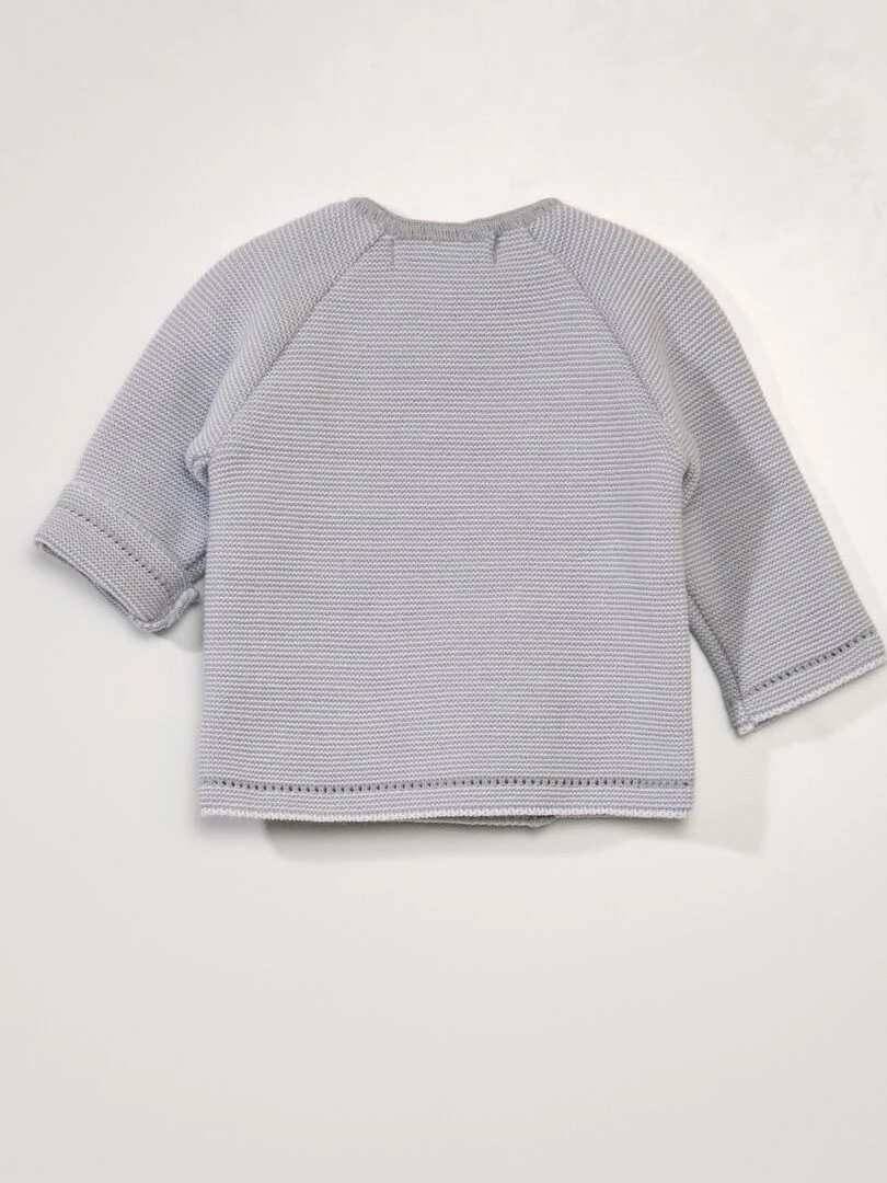 Gilet en tricot 'La Manufacture de Layette' Made in France Gris