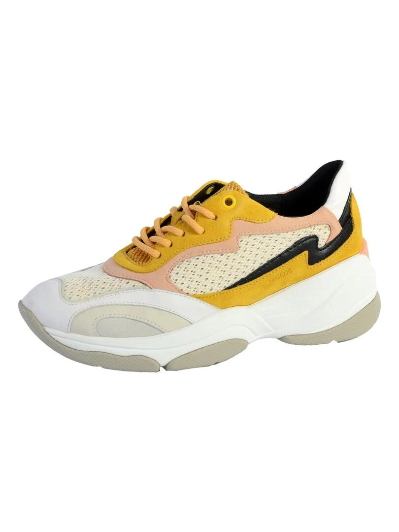 Basket Geox D Kirya B Suede+Mesh Jaune