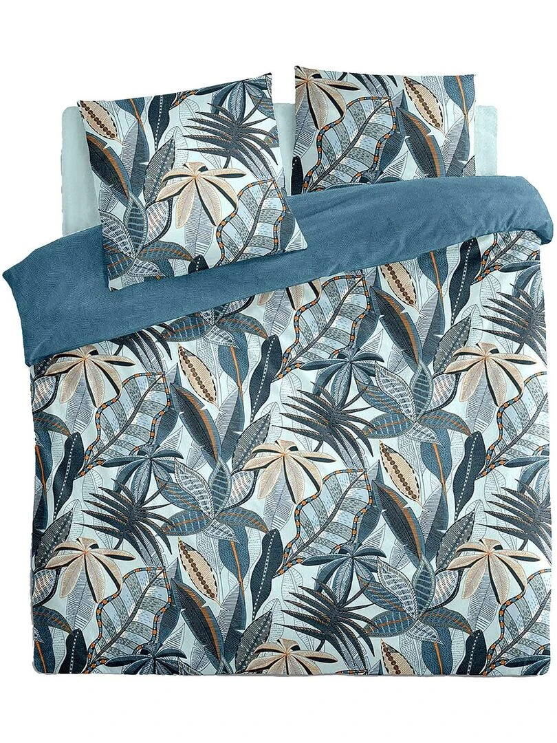 Parure de lit aux impressions bleutées   Bleu