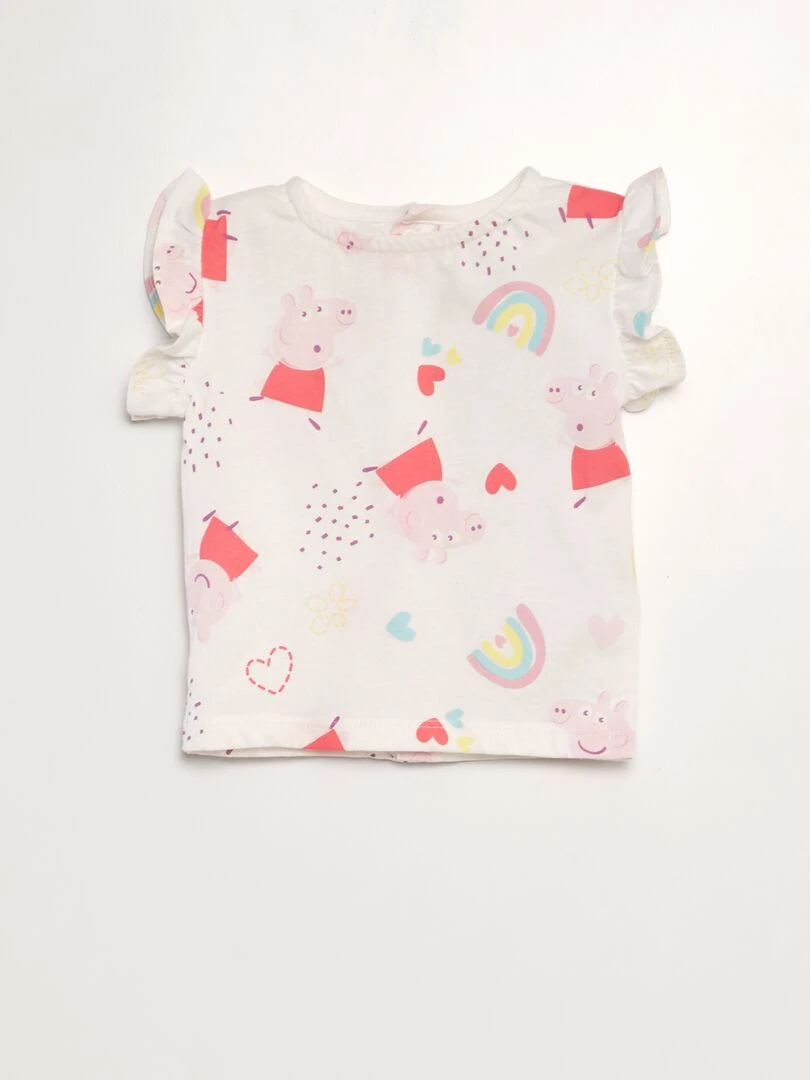 Ensemble tee shirt + short 'Peppa Pig'   Blanc