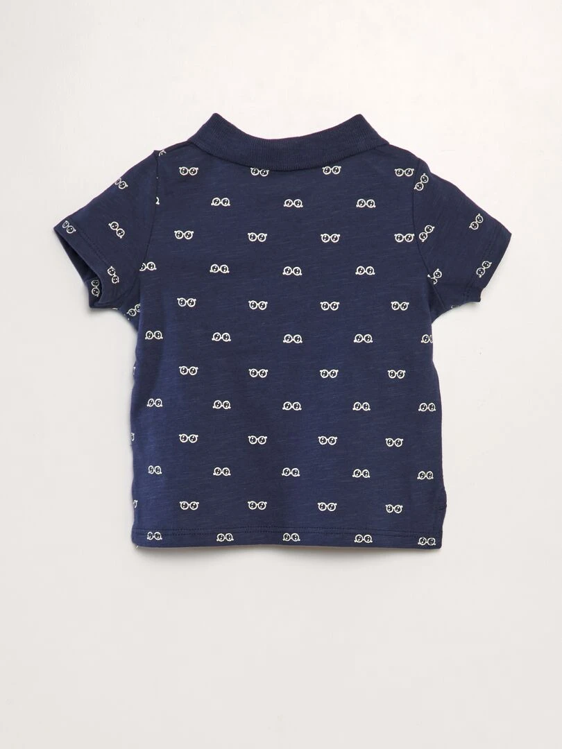 Polo à motif   Marine