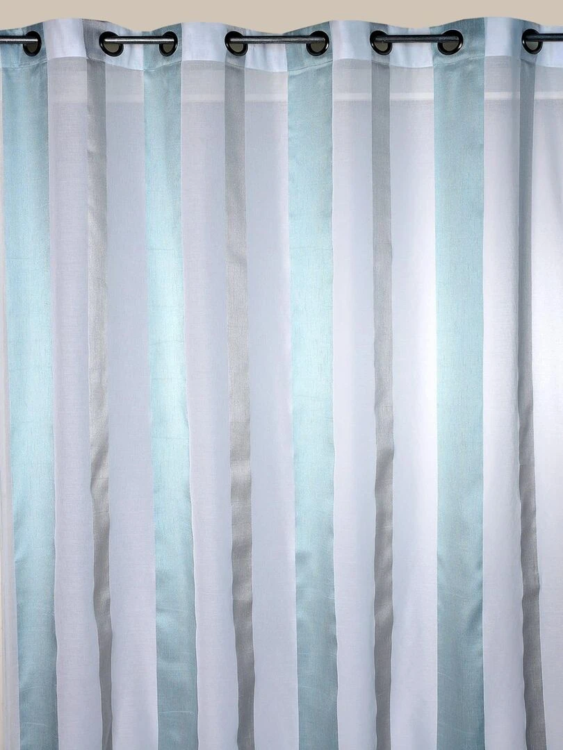 Voilage en "Etamine Rayée" Vert