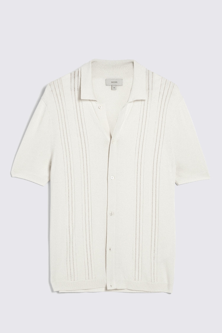 Linen Blend Ink Blue Skipper Polo   Buy Online at Moss