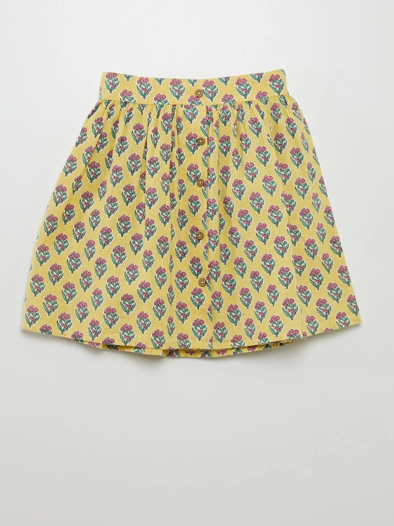 Jupe en lin mélangé Jaune