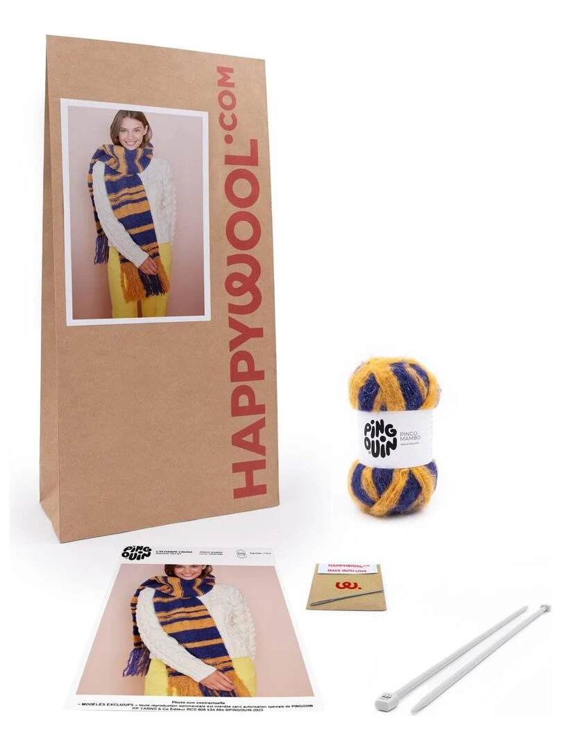 Kit Tricot Echarpe 1er projet Crush Bleu Bleu