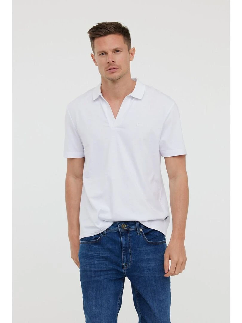 Lee Cooper Polo manches courtes coton regular BAYO MC Blanc