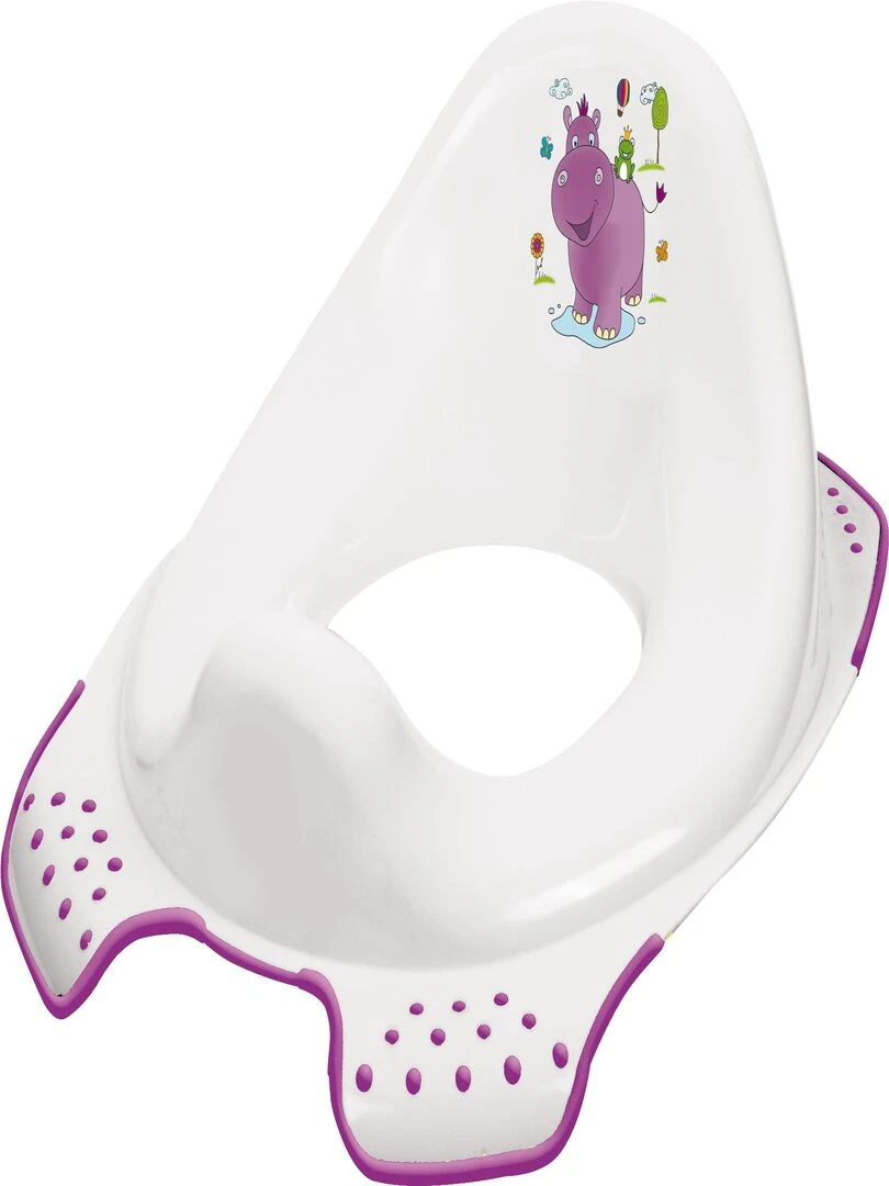 REDUCTEUR DE TOILETTES ANTIDERAPANT "HIPPO" Blanc Violet