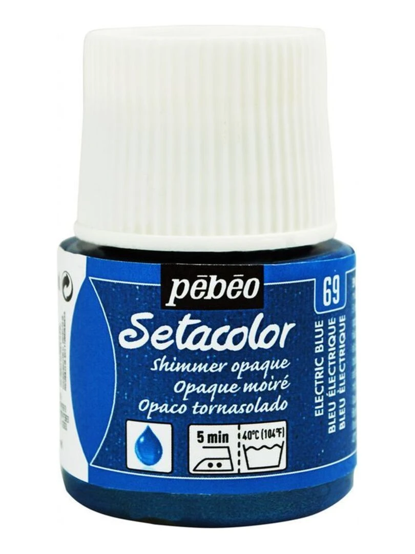 Peinture textile Setacolor opaque effet métallique Bleu électrique 45 ml N/A