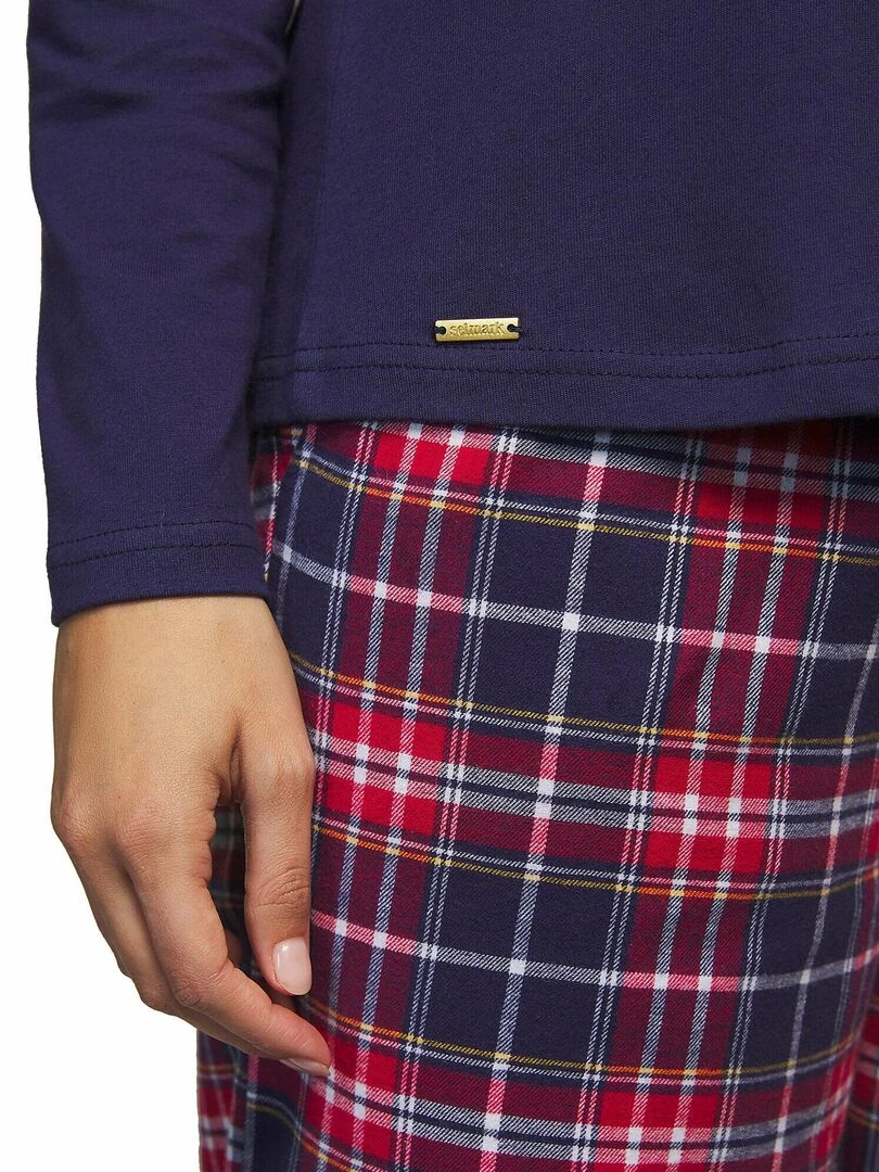 Pyjama pantalon haut manches longues Big Family   Bleu marine