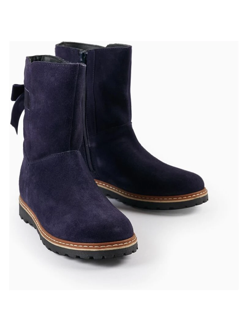 Bottes en daim avec lacets pour fille LITERATURE CLUB Bleu foncé
