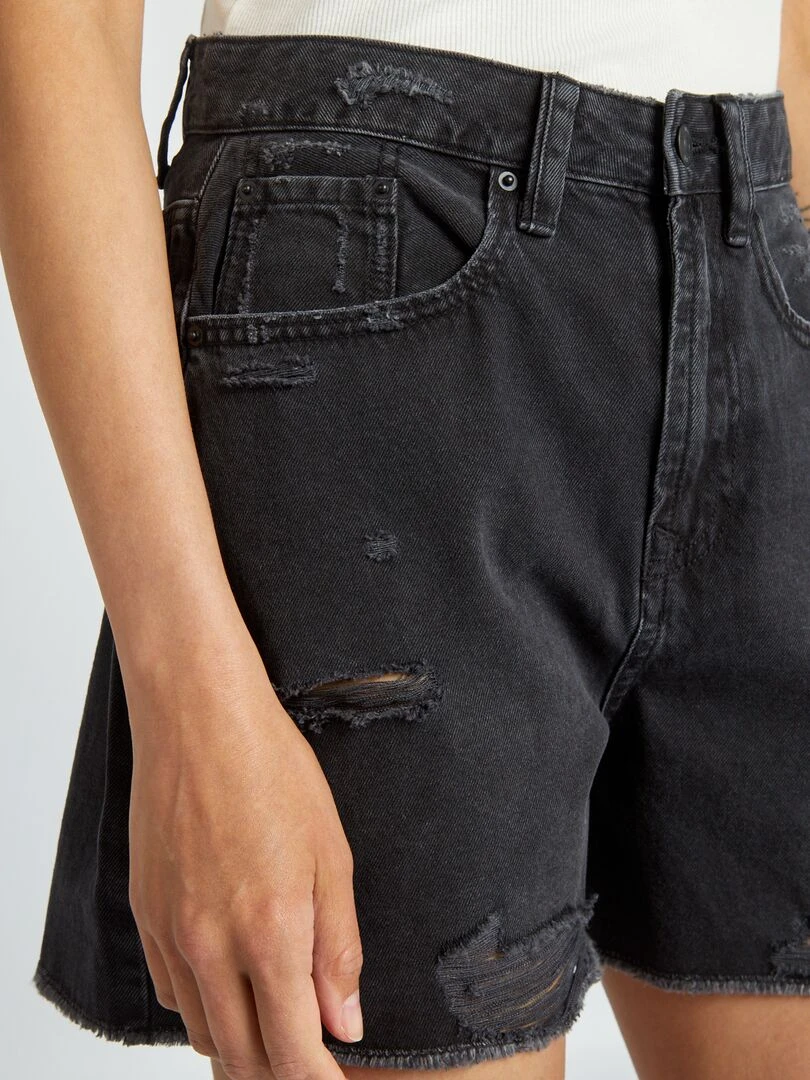 Short taille haute à abrasions   Gris anthracite